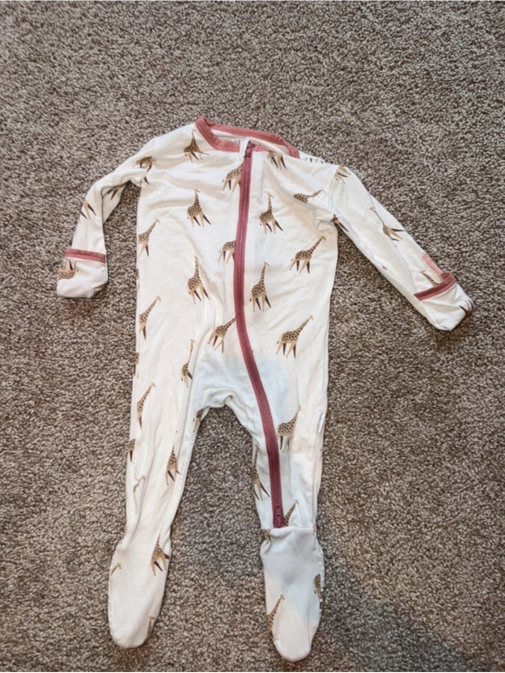 Bamboo Little Giraffe Footed PJ’s with Fold Over Mittens